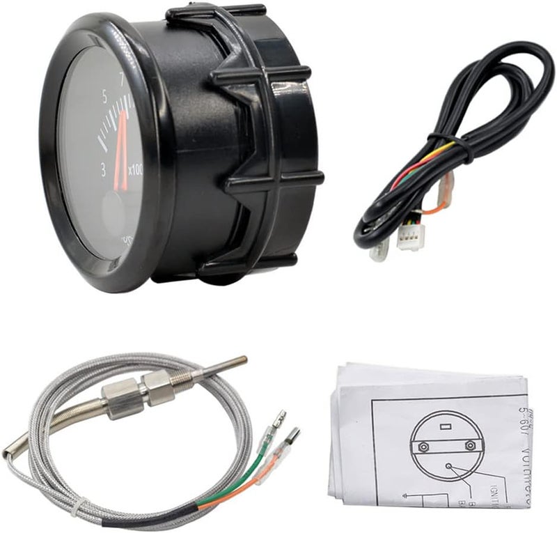 E Support Universal Car 52mm Pointer Exhaust Gas Temp Gauge Meter Kit Temperature EGT EXT White LED Light Pointer Indicator Dail Display Electronic - Image 5